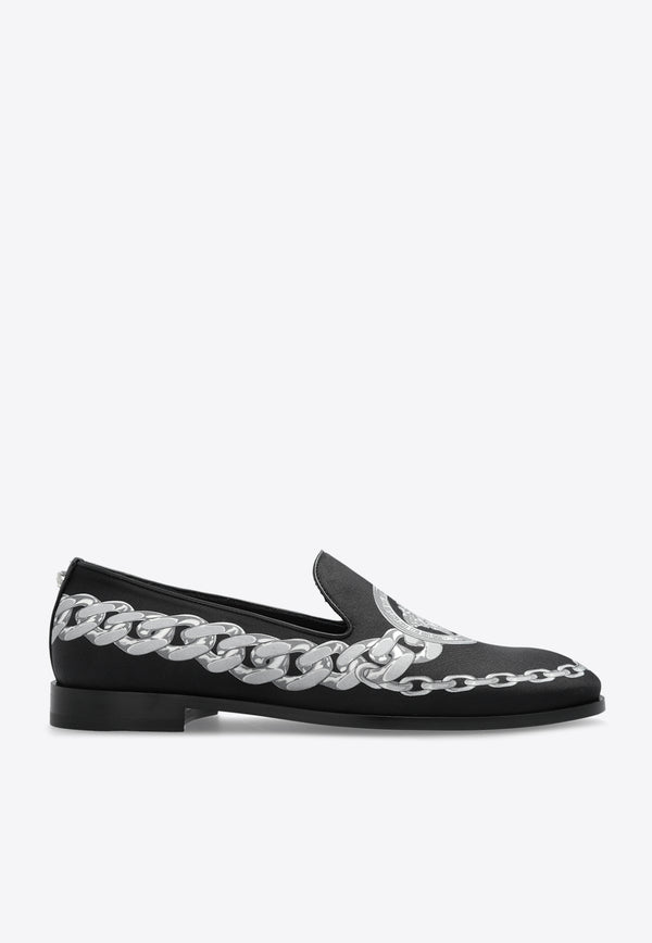 Versace Medusa Chains-Printed Slippers 1016201 1A13378-5B95P