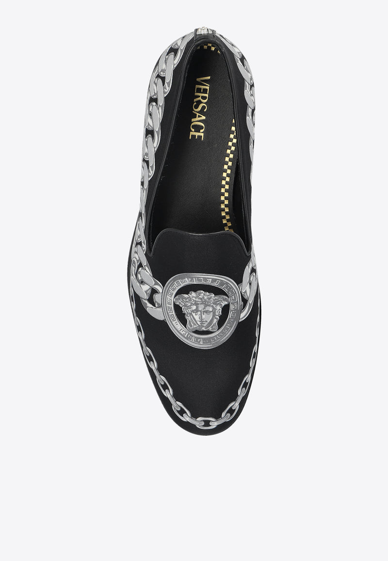 Versace Medusa Chains-Printed Slippers 1016201 1A13378-5B95P