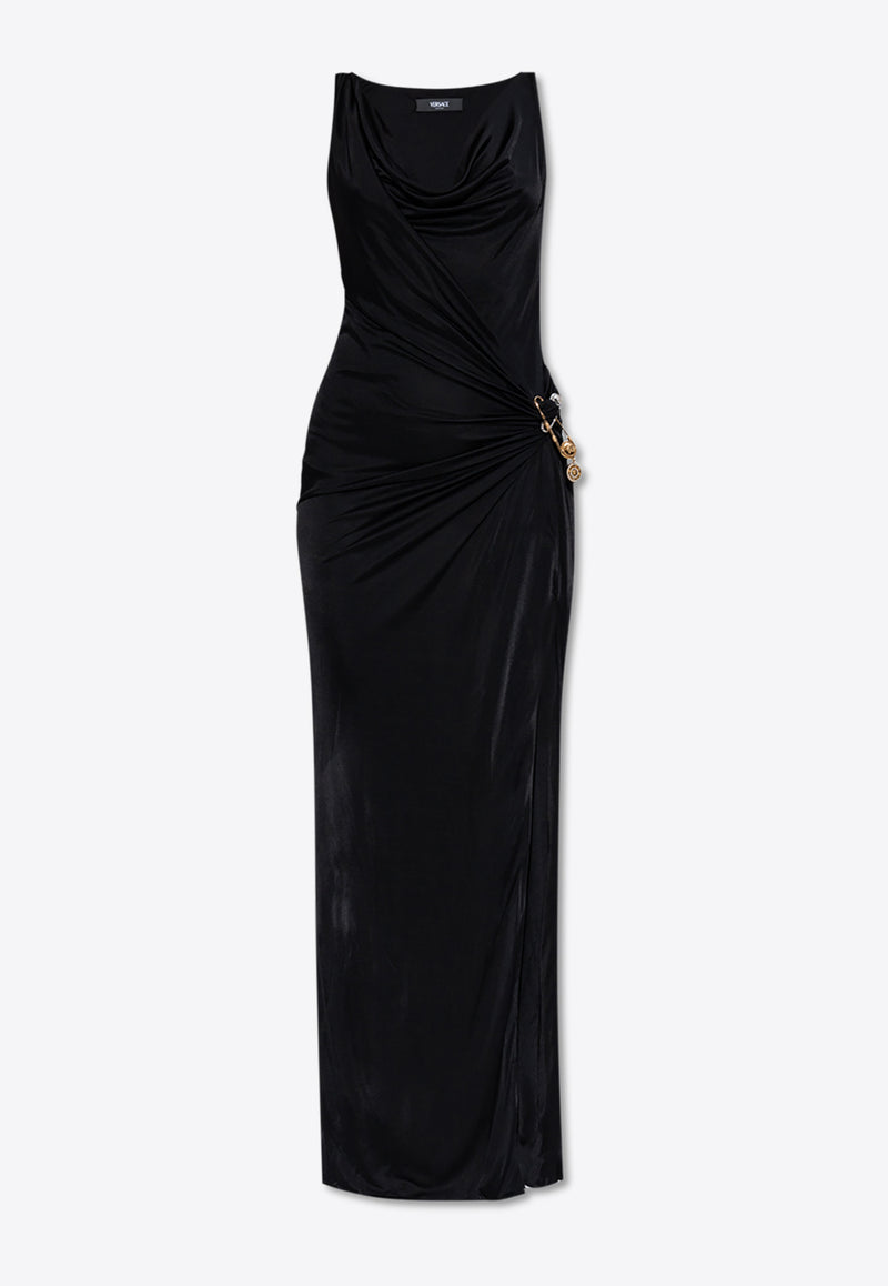 Versace Safety Pin Gathered Maxi Gown 1018625 1A12497-1B000