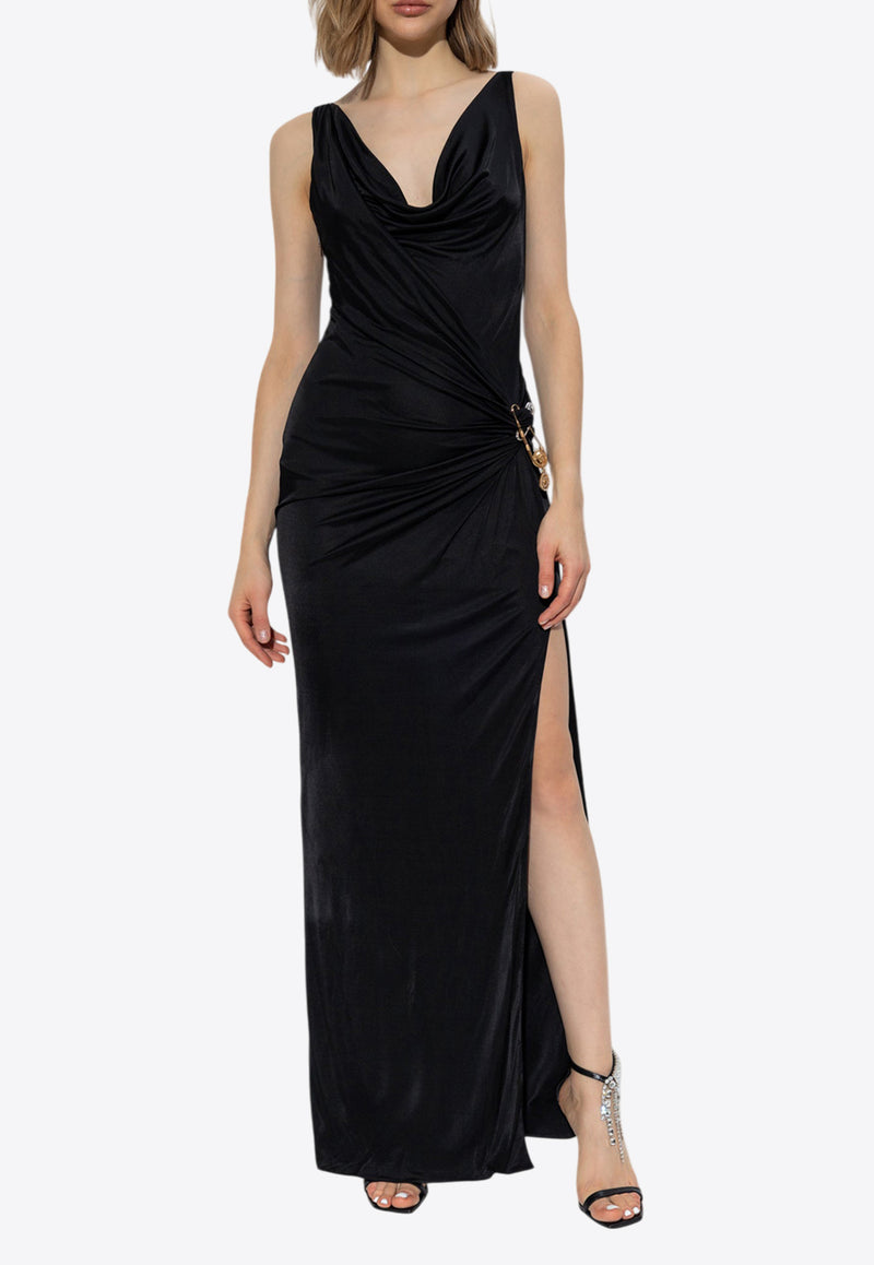 Versace Safety Pin Gathered Maxi Gown 1018625 1A12497-1B000