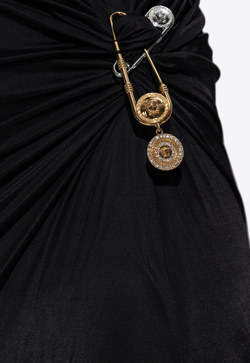 Versace Safety Pin Gathered Maxi Gown 1018625 1A12497-1B000