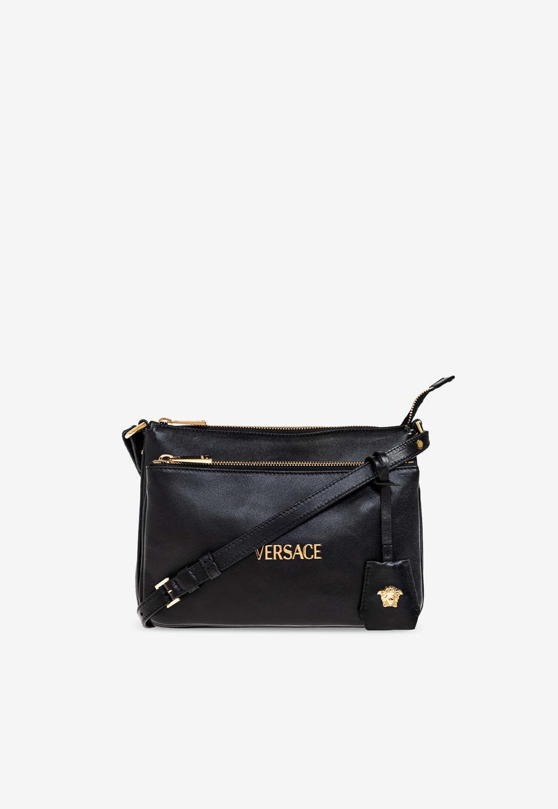 Versace Tag Leather Crossbody Bag 1018303 1A13171-1B00V