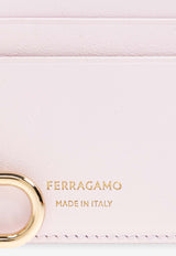 Salvatore Ferragamo Leather Cardholder with Key Chain 220868 PORTA CARTE 779954-COTTON CANDY