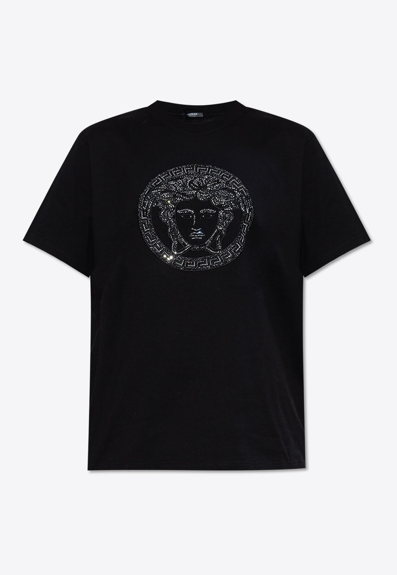 Versace Embellished Medusa Crewneck T-Shirt 1018752 1A13594-1B000