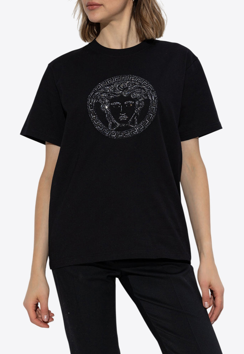 Versace Embellished Medusa Crewneck T-Shirt 1018752 1A13594-1B000