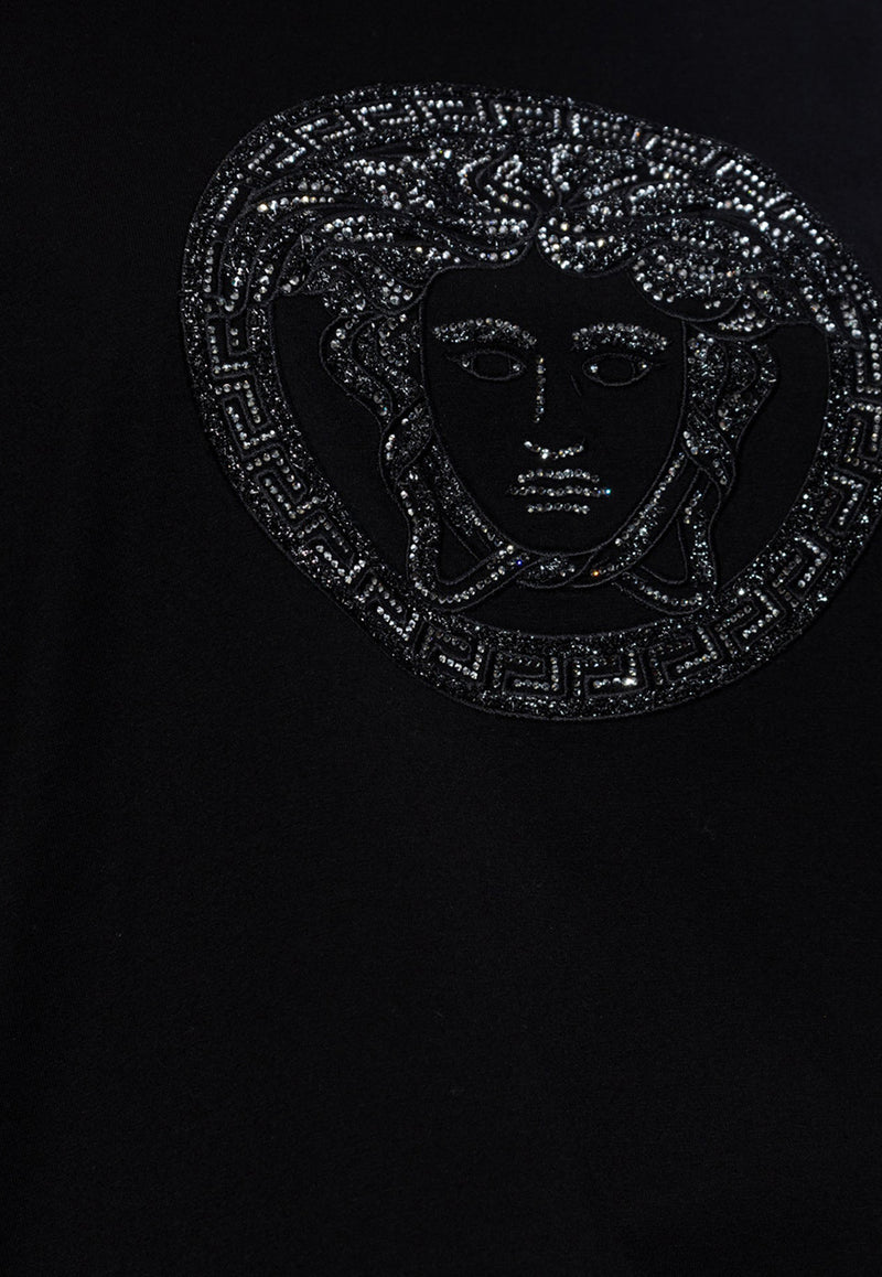 Versace Embellished Medusa Crewneck T-Shirt 1018752 1A13594-1B000