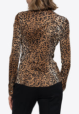 Versace Leopard Fitted Long-Sleeved Shirt 1018671 1A13535-5N540