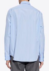 Versace Embroidered-Medusa Striped Shirt 1018832 1A13453-2WG70