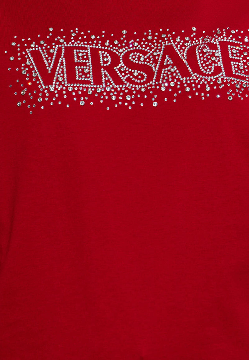 Versace Embellished Logo Crewneck T-Shirt 1018981 1A13330-2RE10