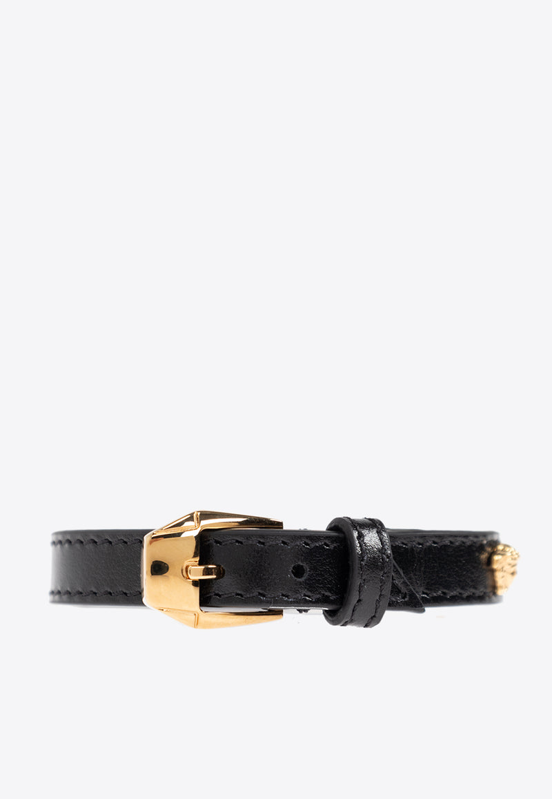 Versace Medusa Embellished Leather Bracelet 1018945 1A00637-1B00V