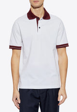 Salvatore Ferragamo Color-Block Polo T-shirt 122607 H 781017-BIANCO BORDEAUX BIANCO