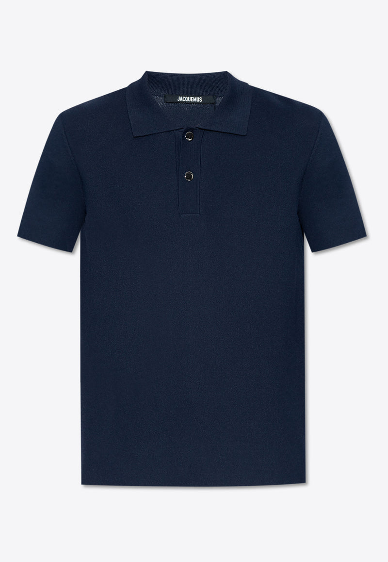 Jacquemus Logo Jacquard Polo T-shirt Navy 255KN296 2439-390