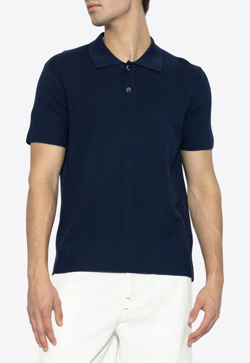 Jacquemus Logo Jacquard Polo T-shirt Navy 255KN296 2439-390