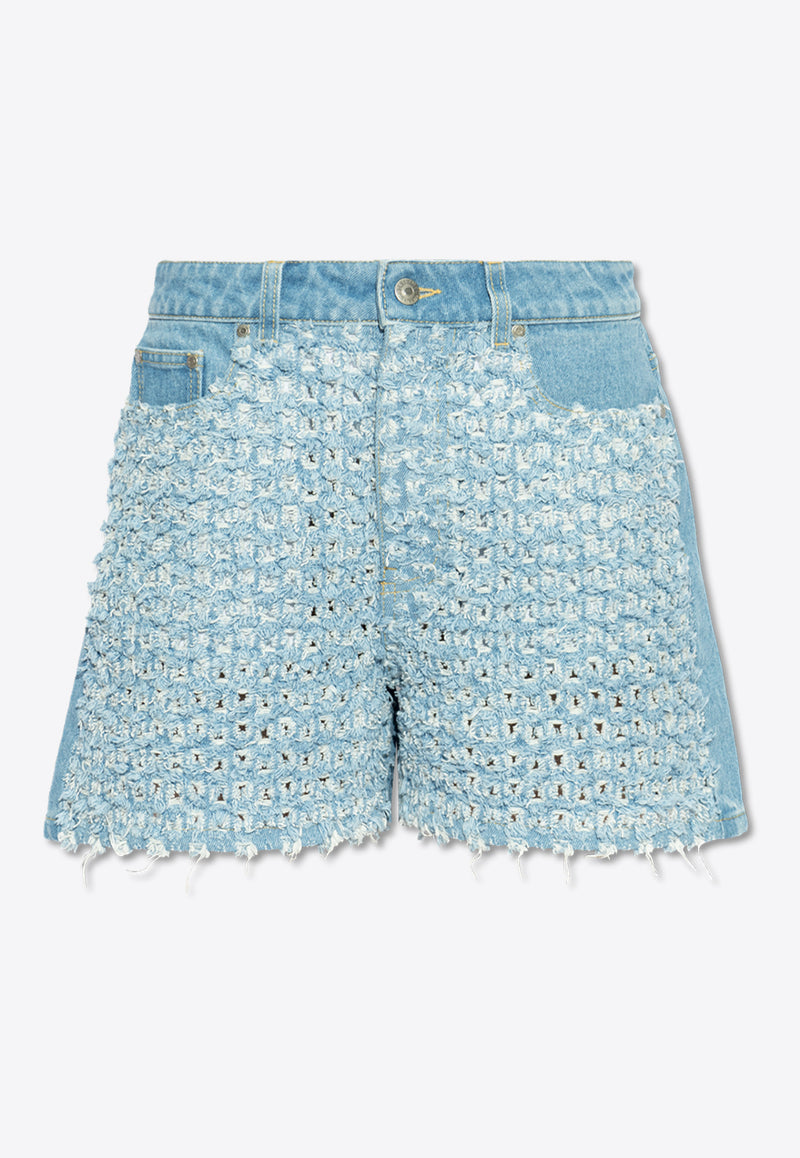 Stella McCartney Textured Denim Shorts 6D0367 3SQH06-4125