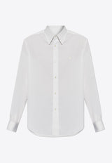 Alexander McQueen Logo-Embroidered Long-Sleeved Shirt 809346 QNAAX-9000