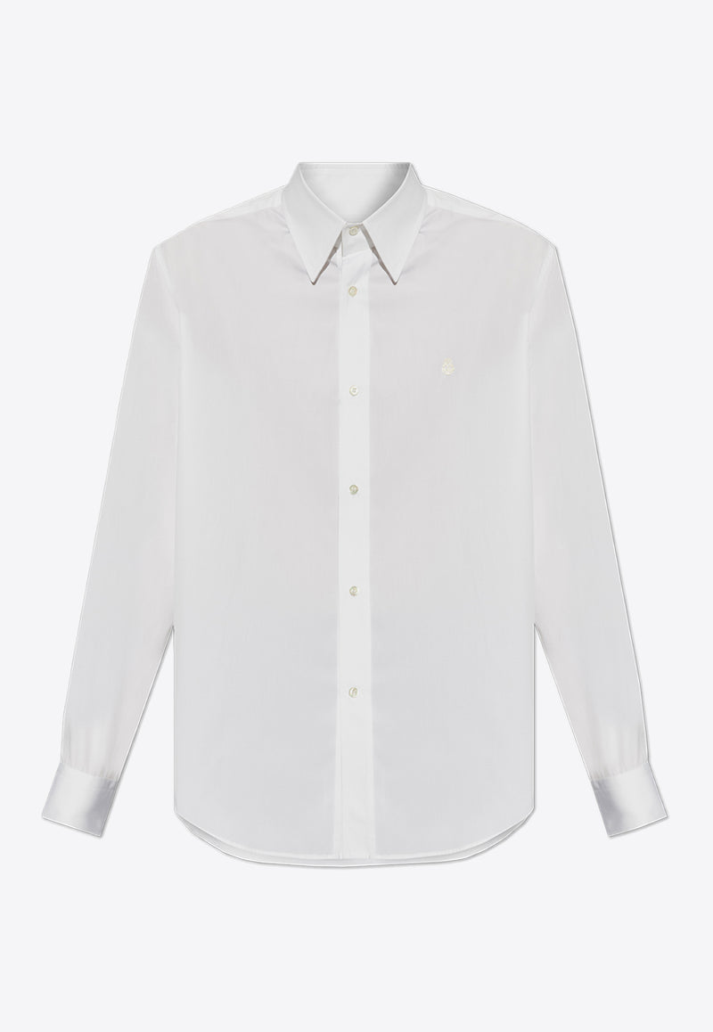 Alexander McQueen Logo-Embroidered Long-Sleeved Shirt 809346 QNAAX-9000