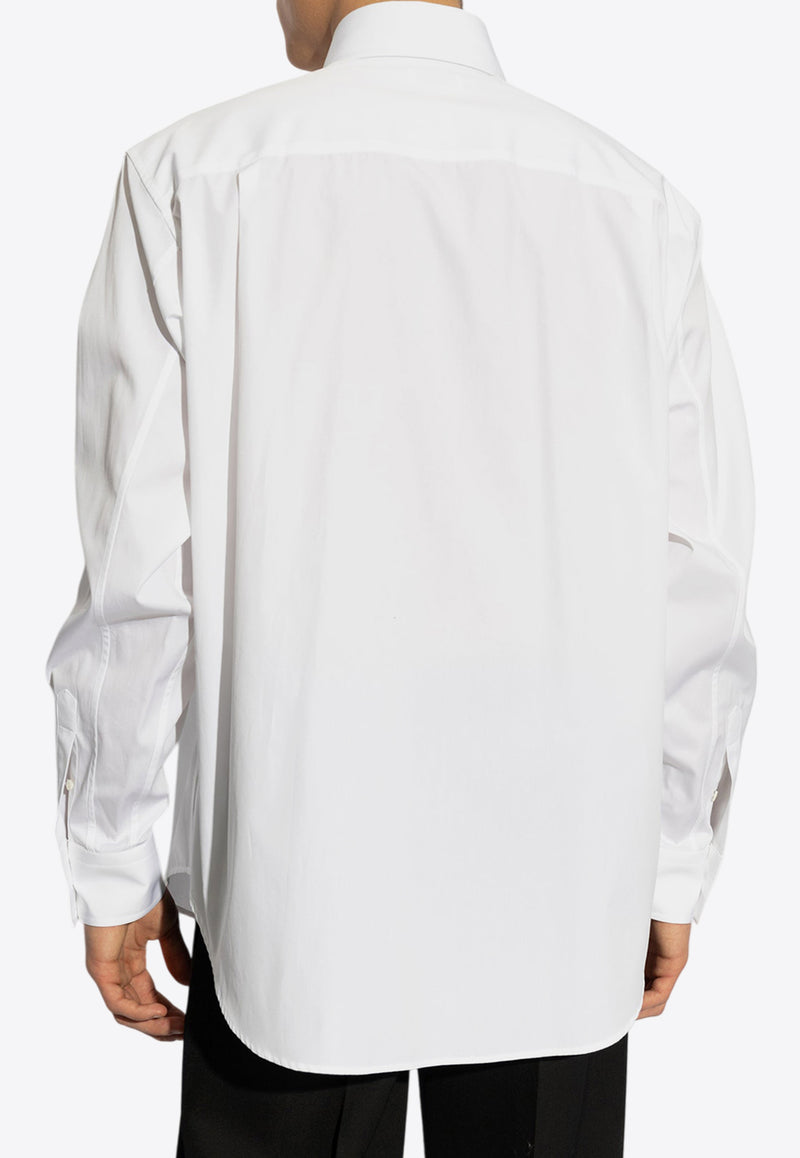 Alexander McQueen Logo-Embroidered Long-Sleeved Shirt 809346 QNAAX-9000