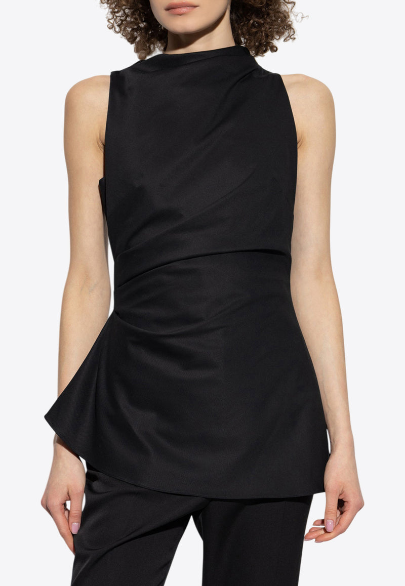 Alexander McQueen Draped Asymmetric Sleeveless Top 810287 QFAAZ-1000