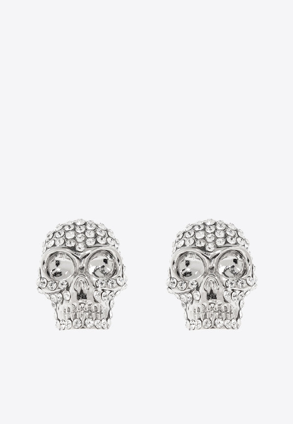 Alexander McQueen Rhinestones-Embellished Skull Earrings 813100 J161N-1021