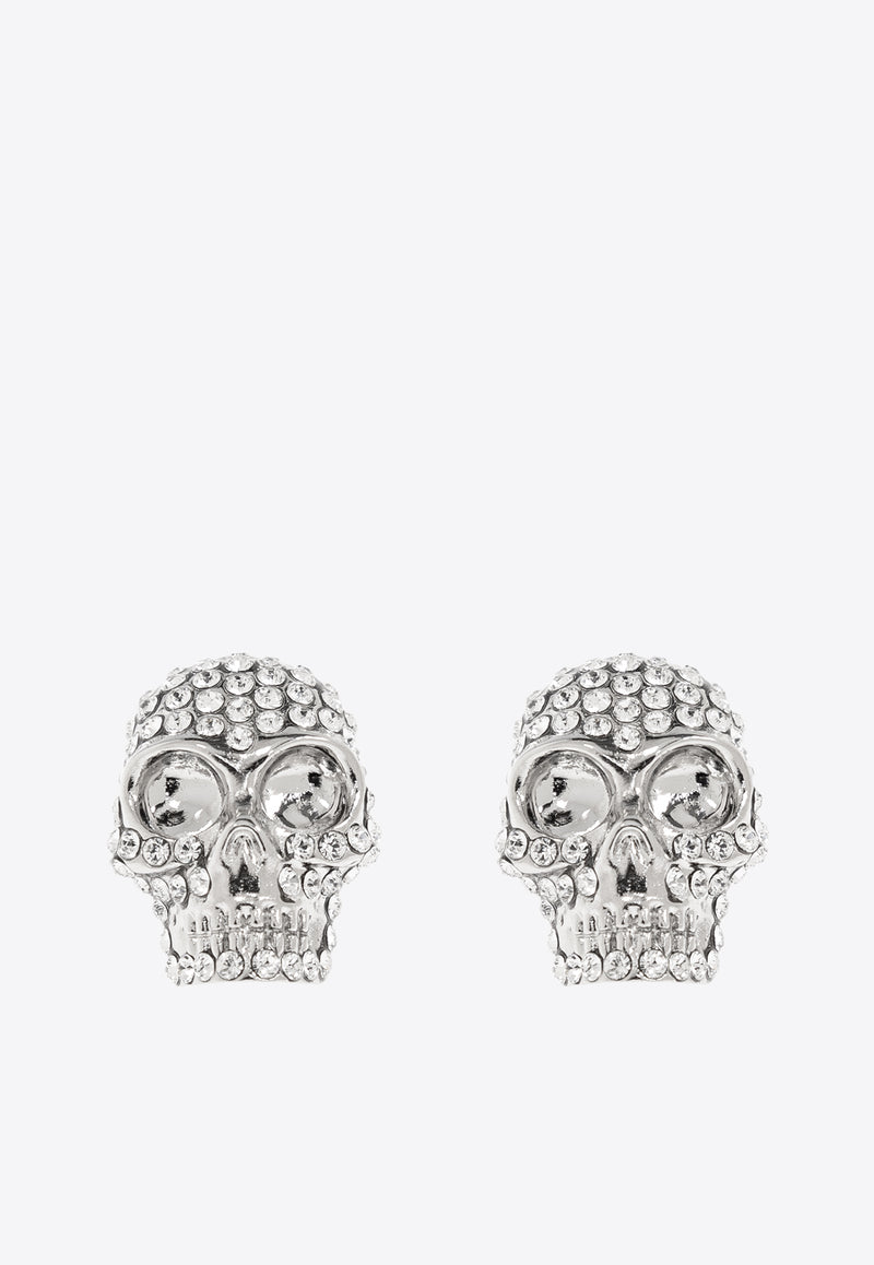 Alexander McQueen Rhinestones-Embellished Skull Earrings 813100 J161N-1021