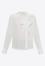 Alexander McQueen Georgette Silk Shirt with Self-Tie Scarf 814400 QBAAF-9016