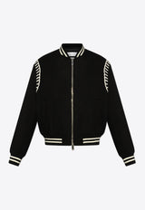 Alexander McQueen Embroidered Wool Bomber Jacket 814703 QVAAW-1000