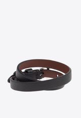 Alexander McQueen T-Bar Double Wrap Leather Bracelet 813472 1AAUG-1000