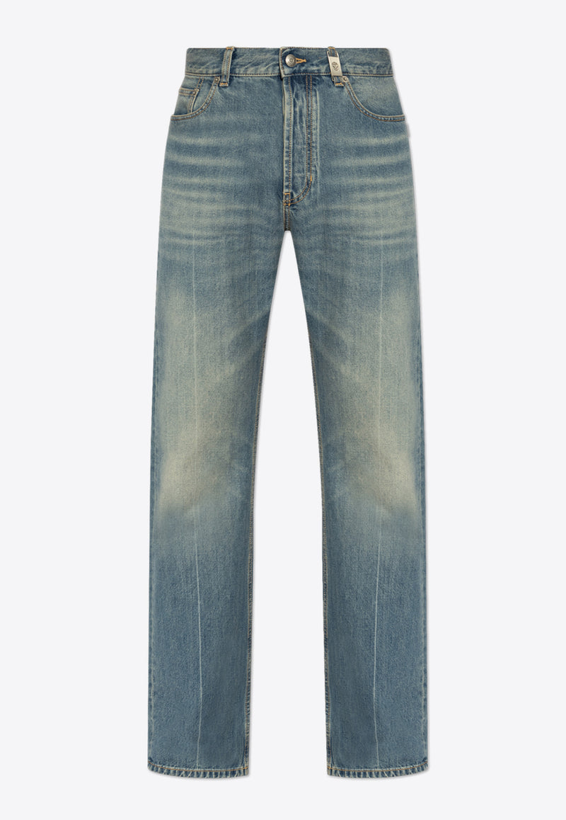 Alexander McQueen Washed-Out Straight-Leg Jeans 814645 QYAA9-4211