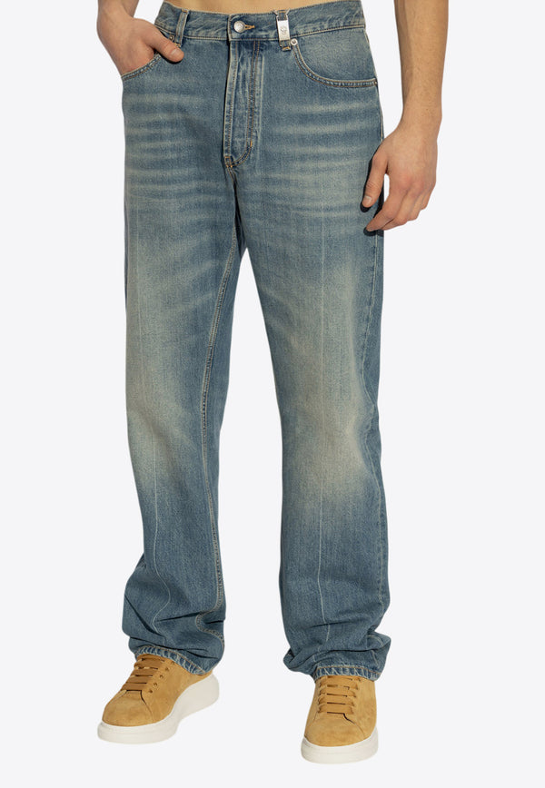 Alexander McQueen Washed-Out Straight-Leg Jeans 814645 QYAA9-4211