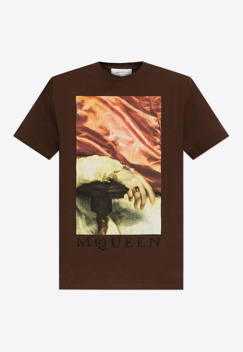 Alexander McQueen Graphic-Print Crewneck T-shirt 815011 QTADA-0814