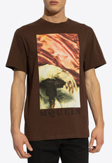 Alexander McQueen Graphic-Print Crewneck T-shirt 815011 QTADA-0814