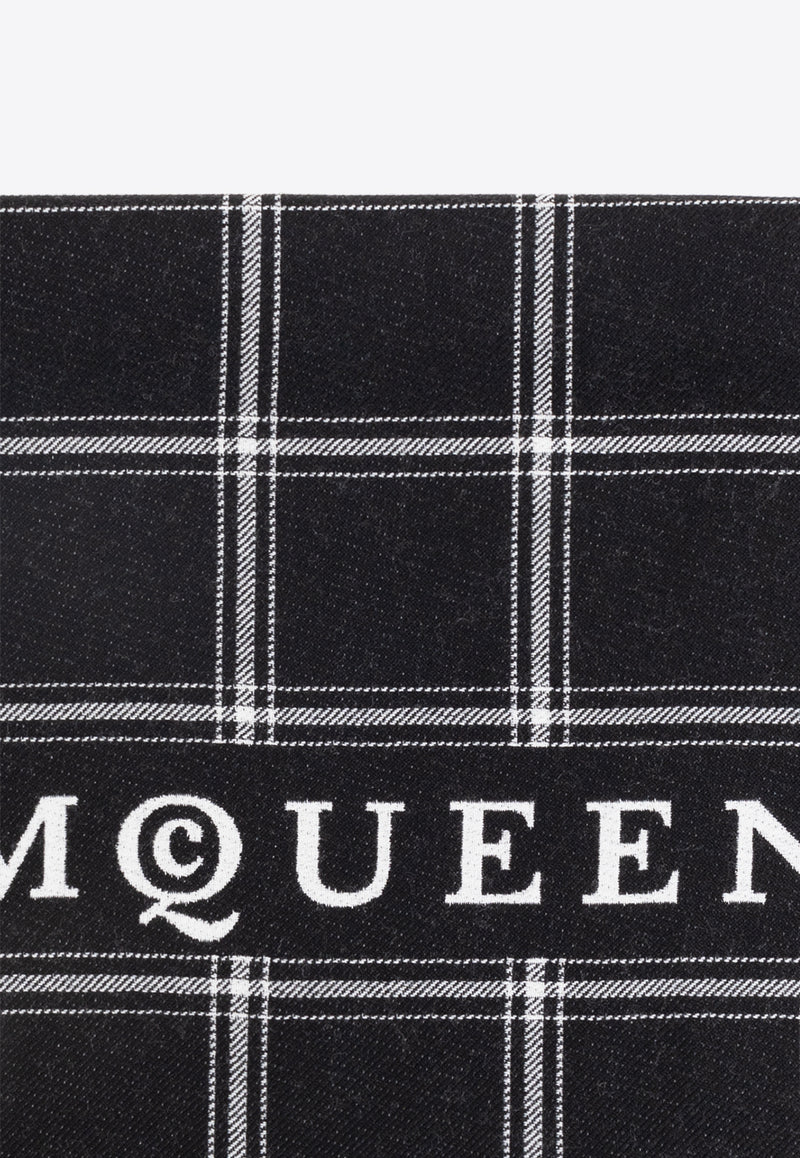 Alexander McQueen Logo Check Wool Jacquard Scarf 814281 4200Q-1078