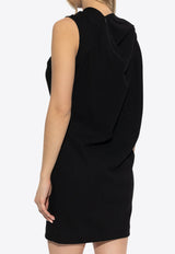 Alexander McQueen Shoulder-Knot Wool Mini Dress 814681 QJAES-1000