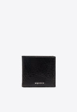 Alexander McQueen Bi-Fold Crackled Leather Wallet 814894 1AAUH-9769