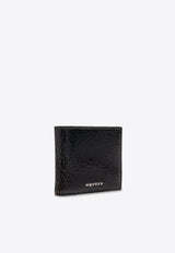 Alexander McQueen Bi-Fold Crackled Leather Wallet 814894 1AAUH-9769