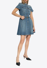 Alexander McQueen Stone-Washed Mini Denim Dress 816098 QMAC3-4315