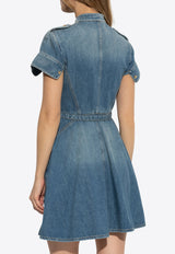 Alexander McQueen Stone-Washed Mini Denim Dress 816098 QMAC3-4315