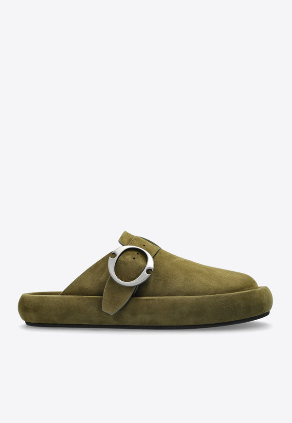 Alexander McQueen Arc Suede Clog Slides 815290 WIADD-1538