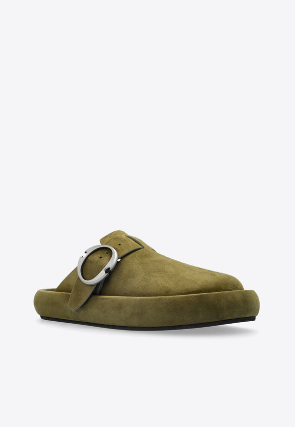 Alexander McQueen Arc Suede Clog Slides 815290 WIADD-1538