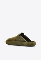 Alexander McQueen Arc Suede Clog Slides 815290 WIADD-1538