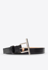 Alexander McQueen T-bar Hip Leather Belt 815301 1HBEE-1000