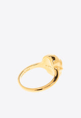 Alexander McQueen Engraved-Logo Skull Ring 813103 J161G-0935