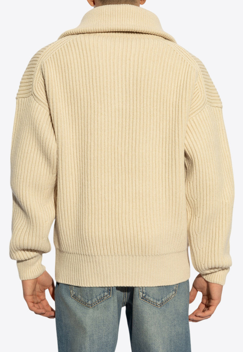 Alexander McQueen Funnel Neck Wool and Cashmere Sweater 817173 Q1BCG-9004