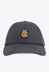 Alexander McQueen Skull-Patch Check-Pattern Baseball Cap 815494 3256Q-1260