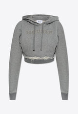 Alexander McQueen Logo Embroidered Hooded Sweatshirt 815497 QLAD8-1015