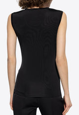 Alexander McQueen Logo Dévoré Sleeveless Top 815574 QCAL0-1000