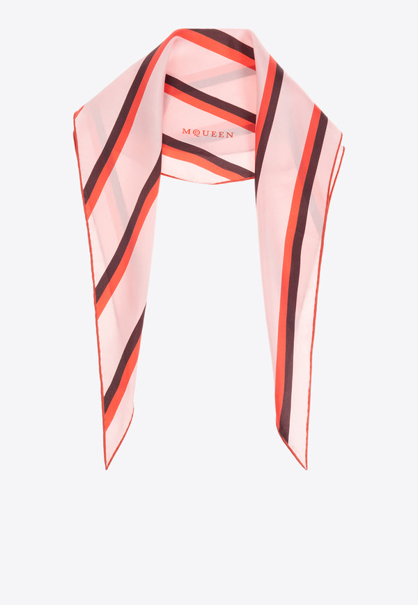 Alexander McQueen College Stripe Silk Losange Scarf 816041 3001Q-5974