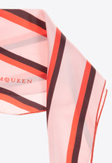 Alexander McQueen College Stripe Silk Losange Scarf 816041 3001Q-5974