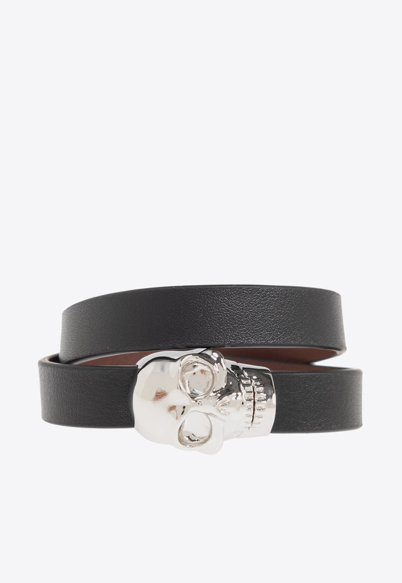 Alexander McQueen Double Wrap Skull Bracelet Black 816676 1A0UM-1000