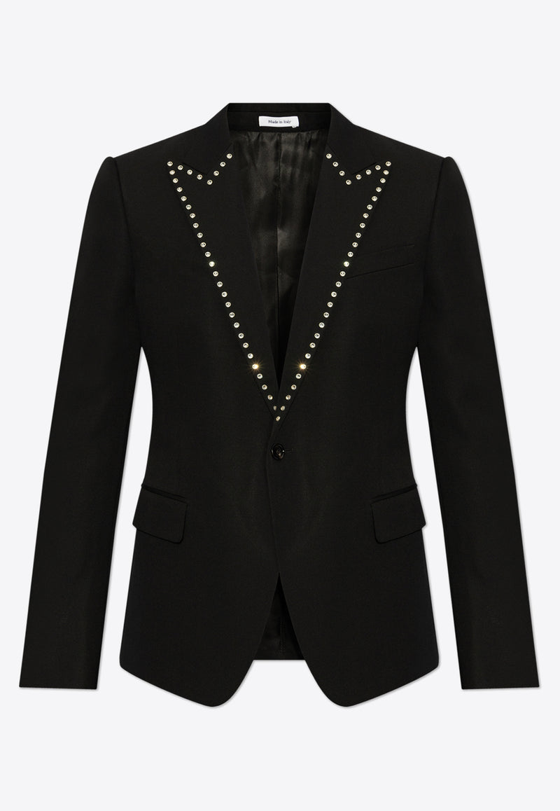 Alexander McQueen Wool Studded Blazer Black 816204 QVAAA-1000